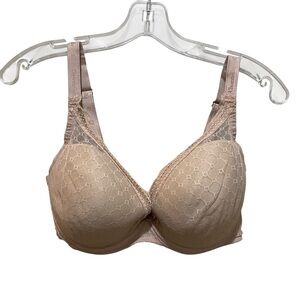 Chantelle Lace Underwire Bra Nude Womens Size 36DD Full Coverage Supportive